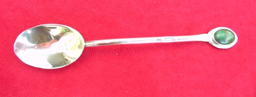 Christening spoon with cabachon